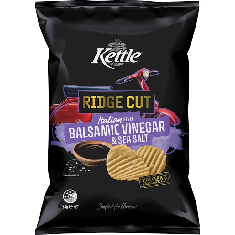 Kettle Ridge Cut Potato Chips Salt & Vinegar 