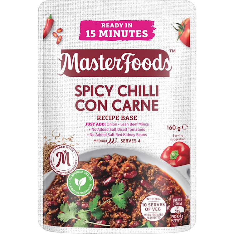 Masterfoods Recipe Base Spicy Chilli Con Carne 
