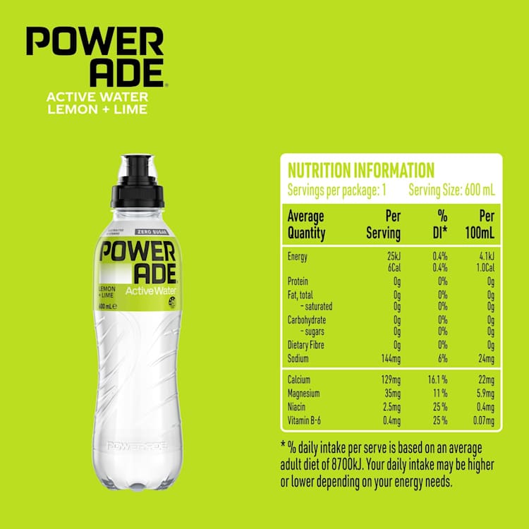 Powerade Active Water Water Lemon Lime