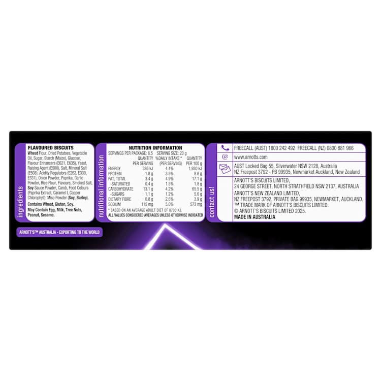 Arnott's Shapes Snacks Fully Loaded Chargrilled Korean BBQ