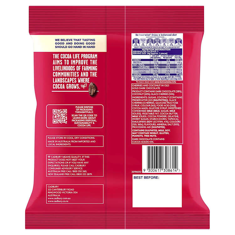 Cadbury Cherry Ripe Chunks 