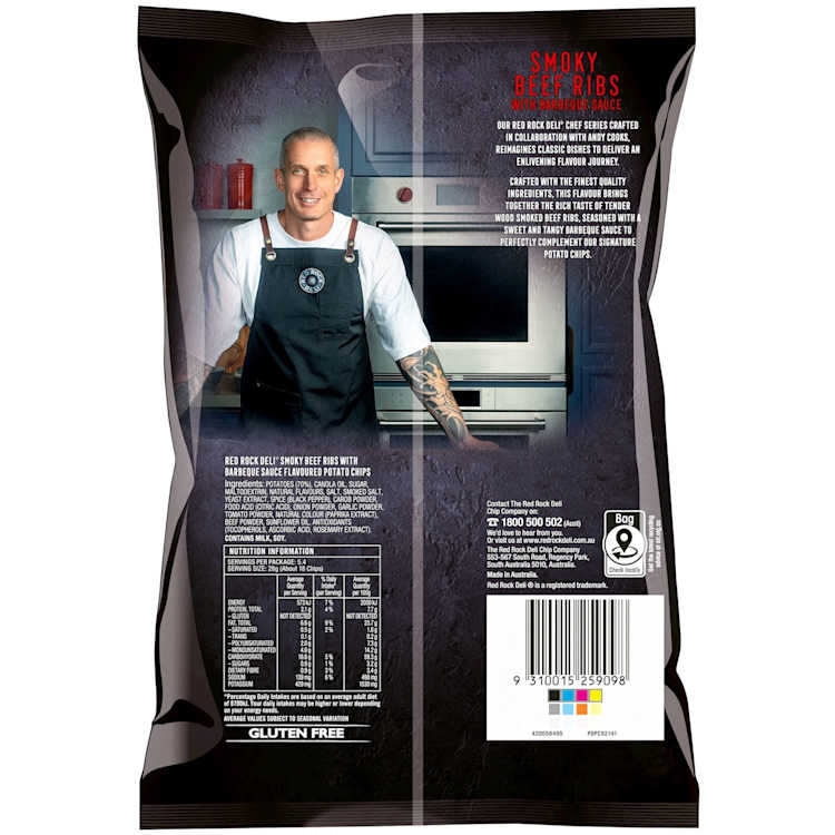 Red Rock Deli Potato Chips Smoky Beef Ribs With Barbeque Sauce 