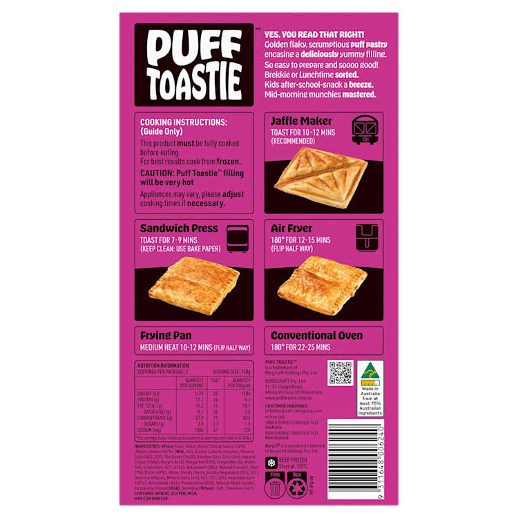 Borg's Puff Toastie Ham & Cheese