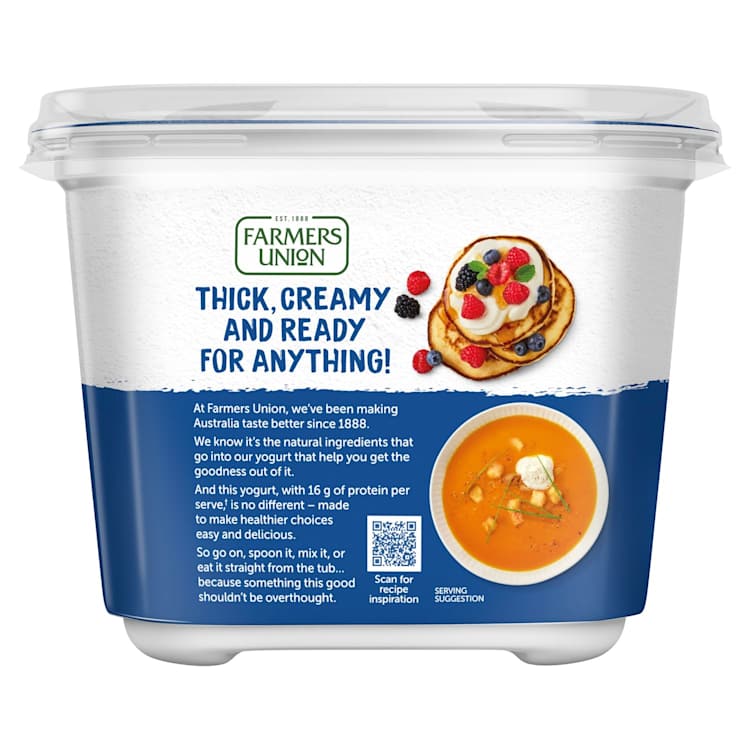 Farmers Union Greek Style High Protein Natural Yogurt