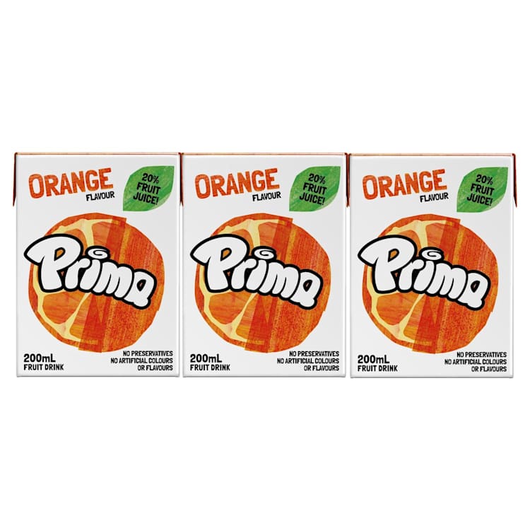 Prima Orange Fruit Drink Multipack 200ml