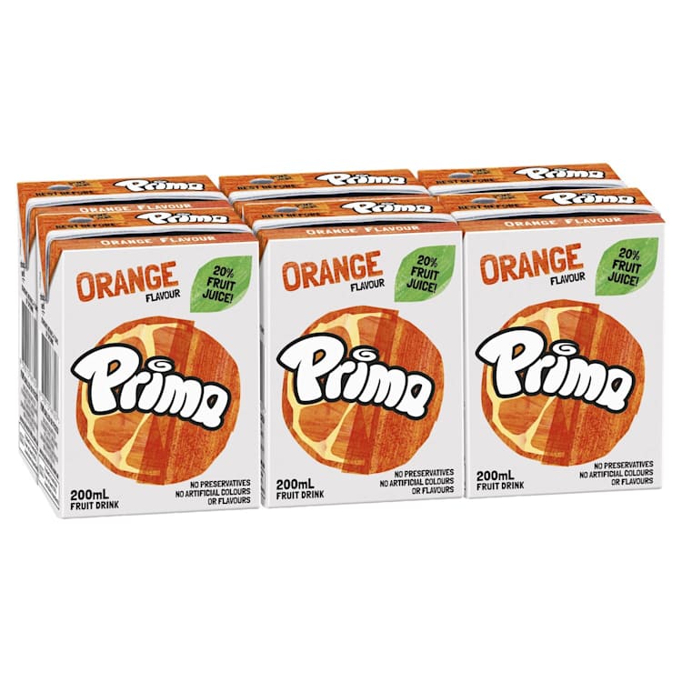 Prima Orange Fruit Drink Multipack 200ml