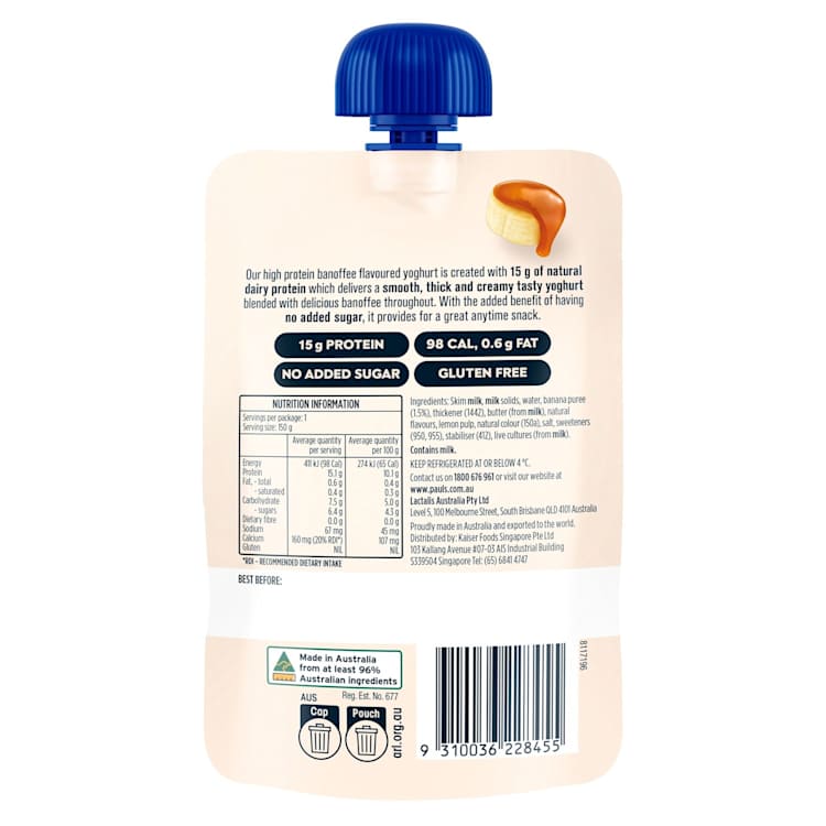 Pauls Plus Protein Banoffee Yoghurt