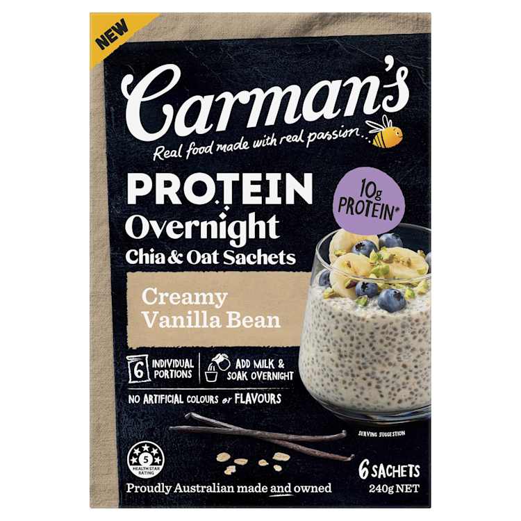 Carman's Porridge Protein Chia & Oats Creamy Vanilla Bean