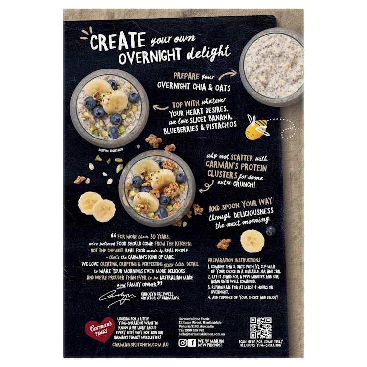 Carman's Porridge Protein Chia & Oats Creamy Vanilla Bean