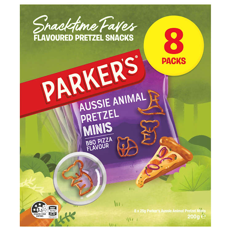 Parkers Mini Pretzel Snack Baked Wheat BBQ Pizza