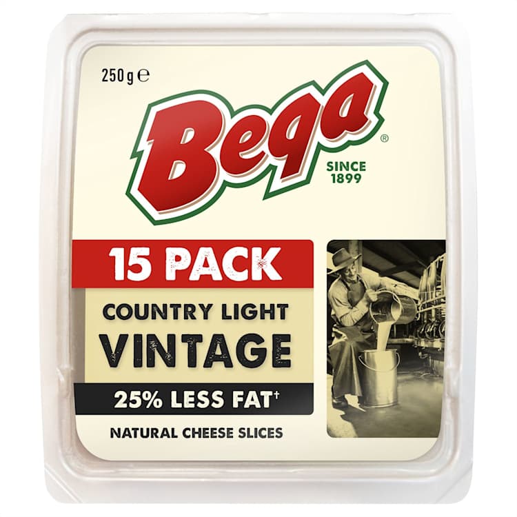 Bega Light Vintage 25% Reduced Fat Cheese 15 Pack