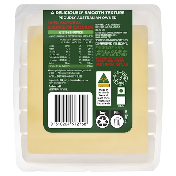 Bega Farmers' Tasty Natural Cheese Slices