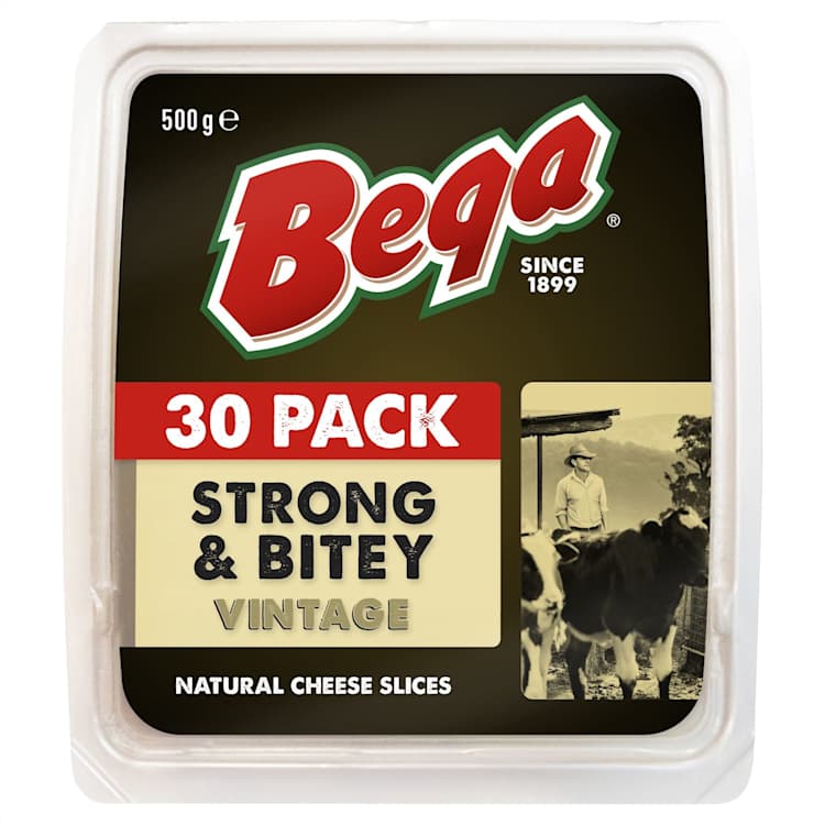 Bega Strong & Bitey Vintage Natural Cheese Slices