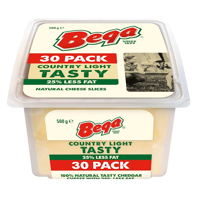 Bega Country Light Tasty 25% Less Fat Natural Cheese Slices