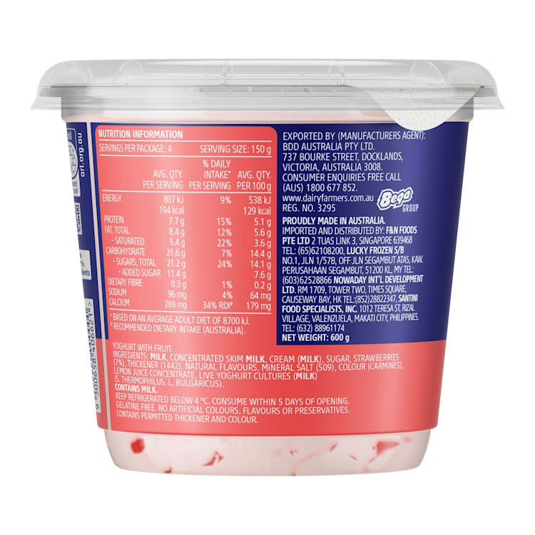 Dairy Farmers Thick & Creamy Yoghurt Field Strawberry