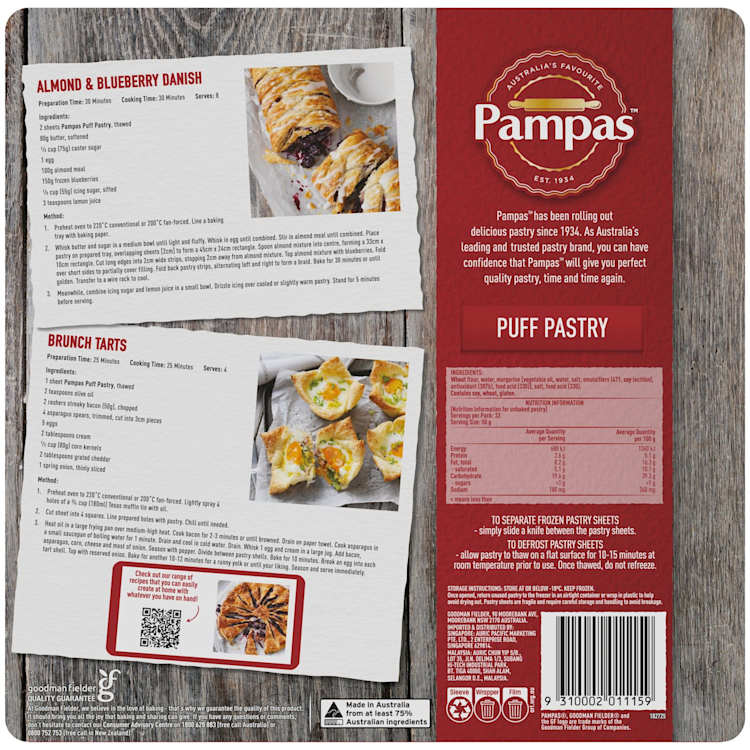 Pampas Puff Pastry 10 Sheets