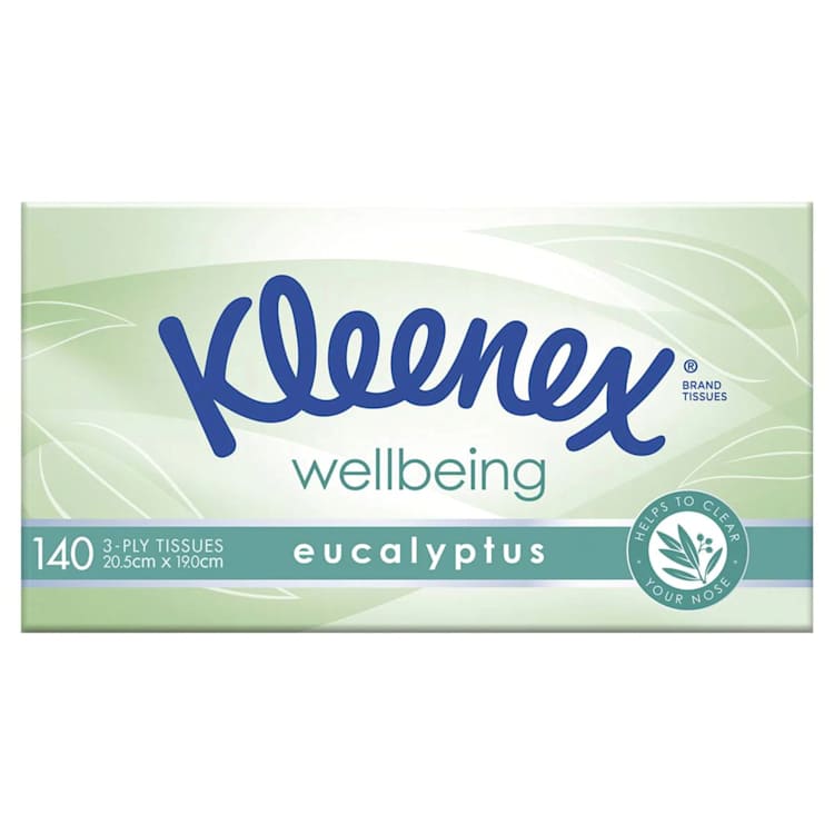 Kleenex Wellbeing Facial Tissue Eucalyptus 3-Ply