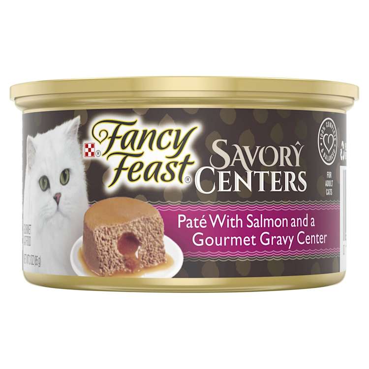 Fancy Feast Adult Savory Centers Patè With Salmon And A Gourmet Gravy Center Wet Cat Food