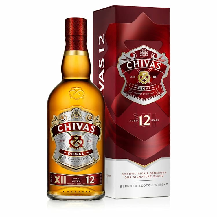 Chivas Regal 12 Year Blended Scotch Whiskey Bottle