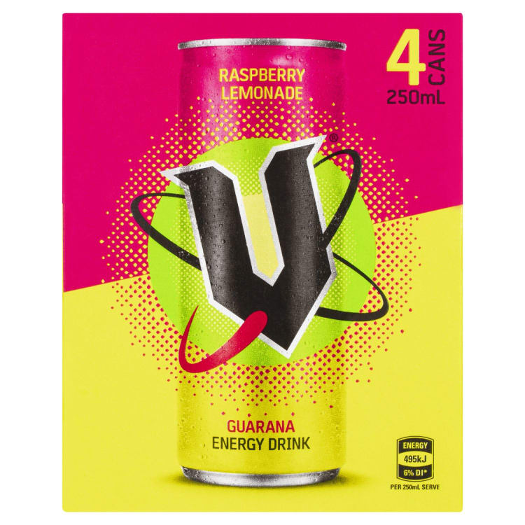V Guarana Energy Drink Raspberry Lemonade