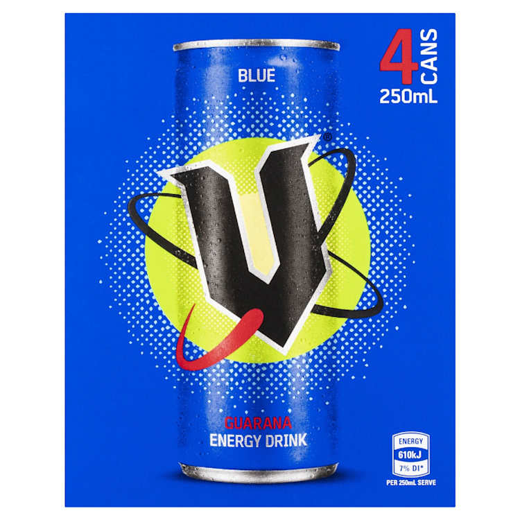 V Blue Guarana Energy Drink