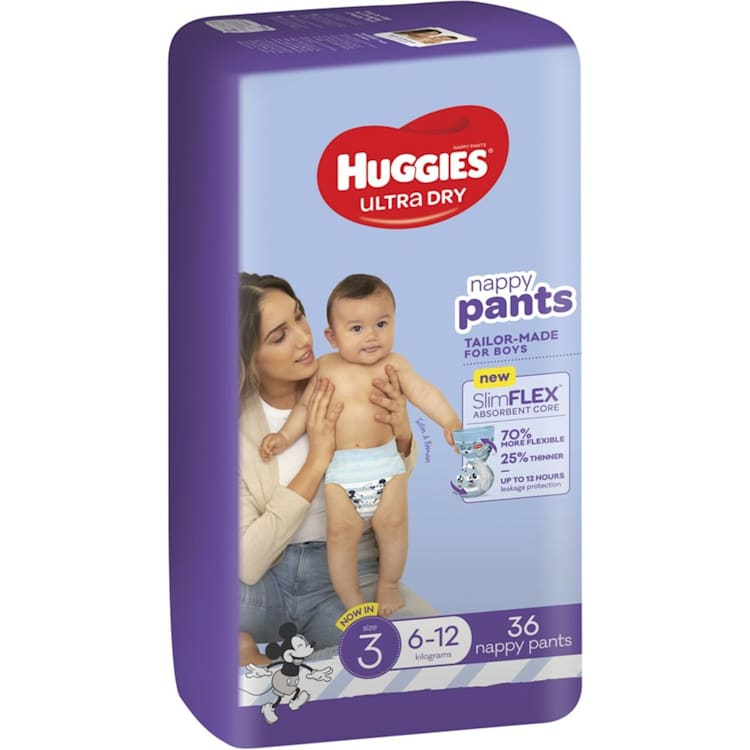 Huggies Ultra Dry Nappy Pants Boy Size 3 6 12kg