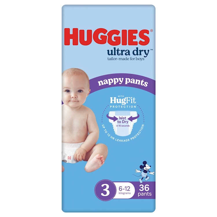 Huggies Ultra Dry Nappy Pants Boy Size 3 (6-12kg)