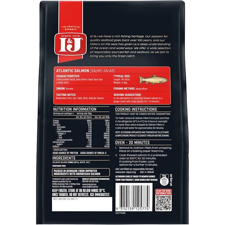 I&J Salmon Portion Skin Off