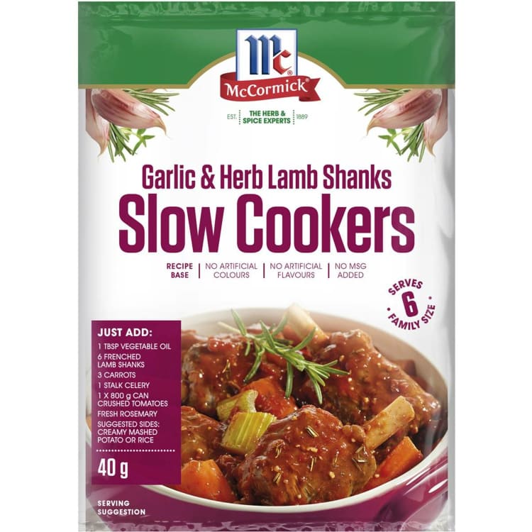 McCormick Slow Cookers Garlic & Herb Lamb Shanks