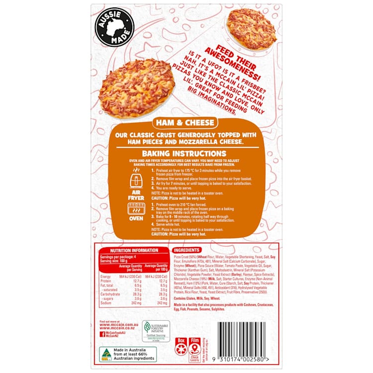 McCain Lil Pizzas Cheese & Bacon