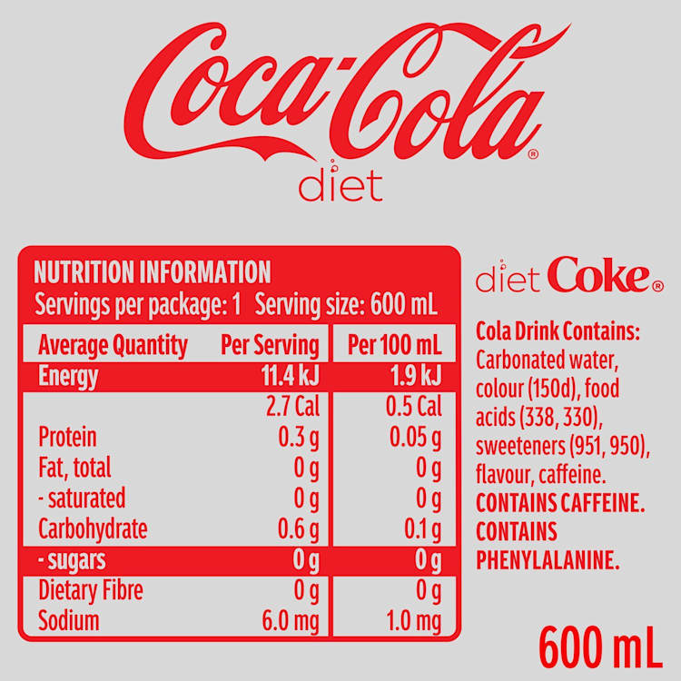 Diet Coca-Cola Soft Drink Bottle