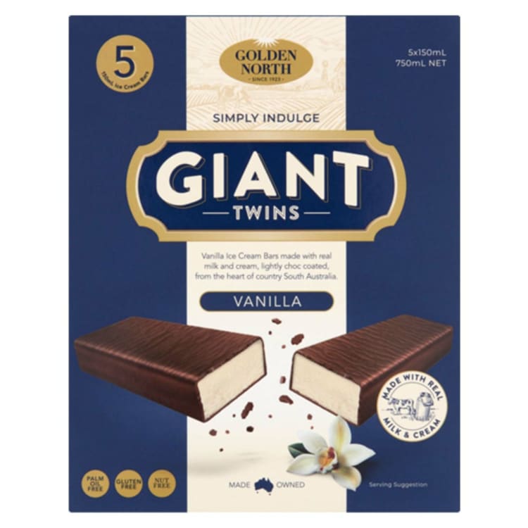 Golden North Vanilla Giant Twins Ice Cream Bars