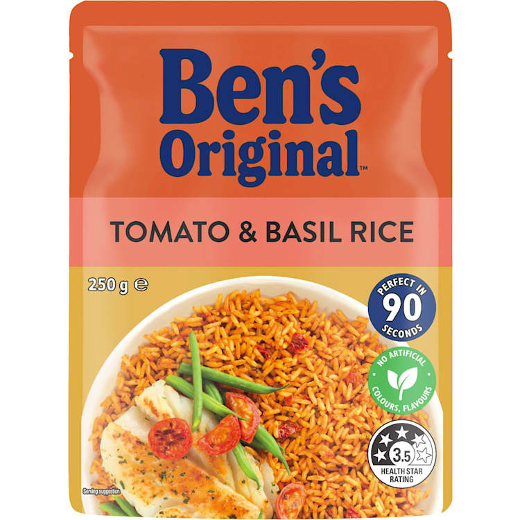 Ben's Original Tomato & Basil Microwave Rice Pouch