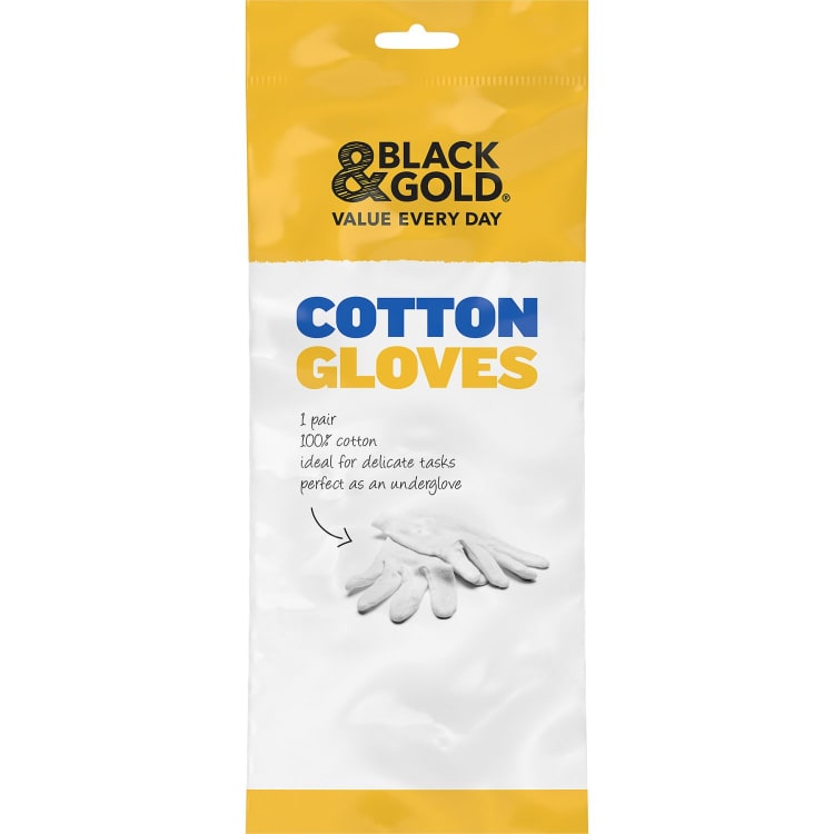 Black & Gold Cotton Gloves