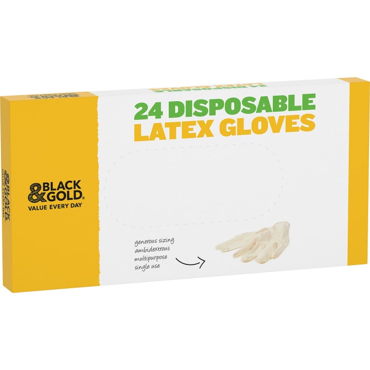 Black & Gold Disposable Latex Gloves