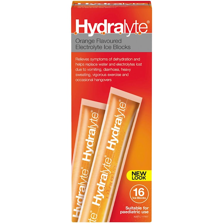 Hydralyte Electrolyte Ice Blocks Orange