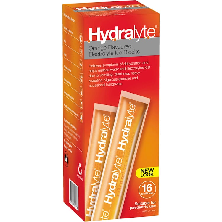 Hydralyte Electrolyte Ice Blocks Orange