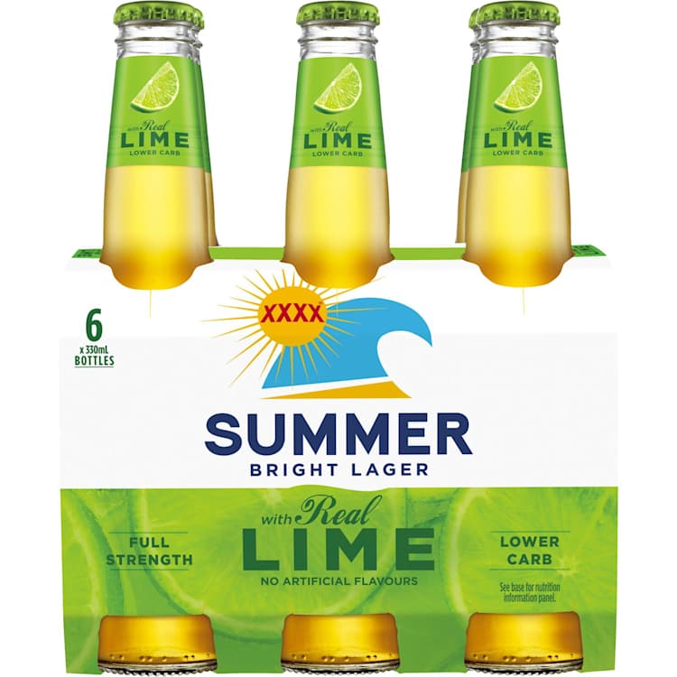 XXXX Summer Bright Lager with Lime Bottle