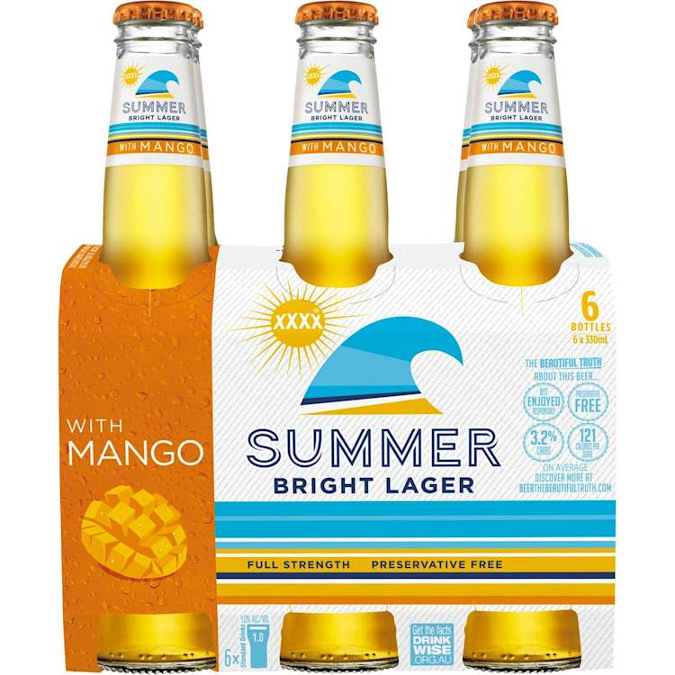 XXXX Summer Bright Lager with Mango Bottle