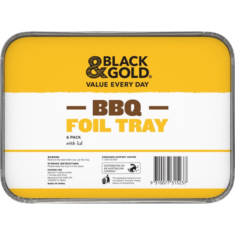 Black & Gold BBQ Foil Tray