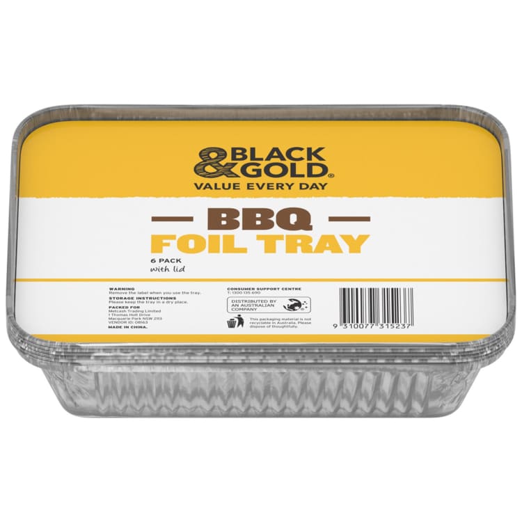 Black & Gold BBQ Foil Tray