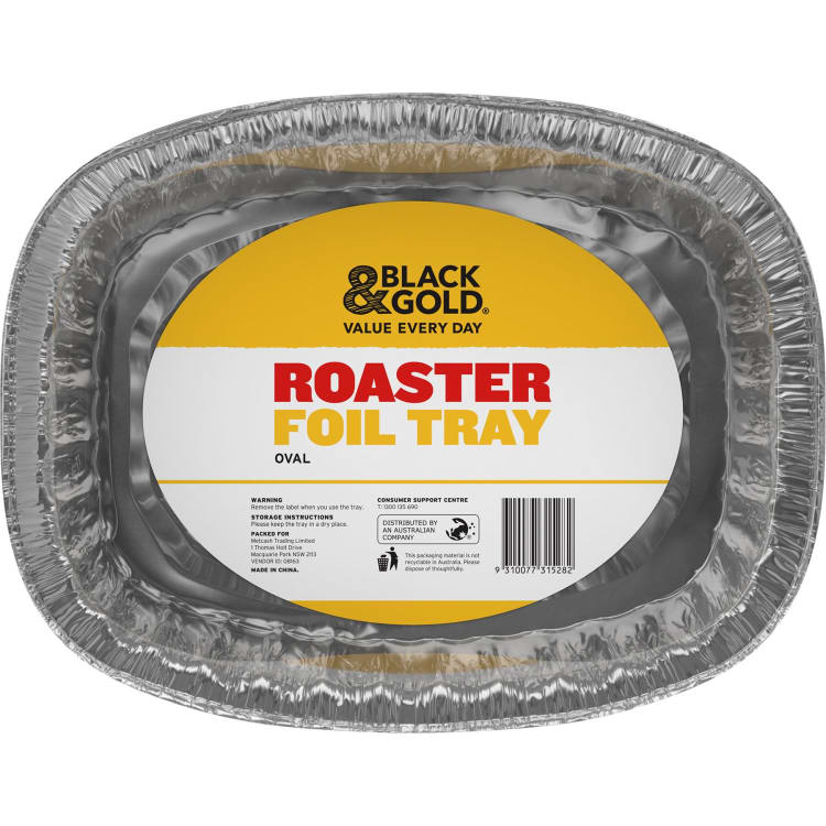 Black & Gold Roaster Foil Tray Oval