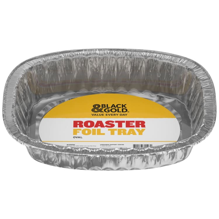 Black & Gold Roaster Foil Tray Oval