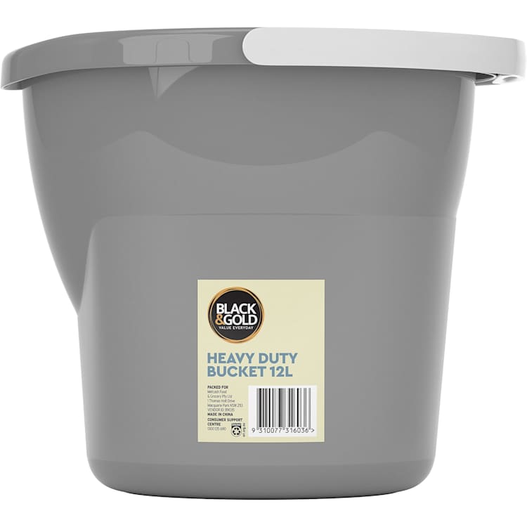 Black & Gold Bucket Heavy Duty 12L