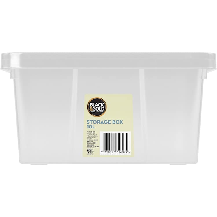 Black & Gold Storage Box 10L