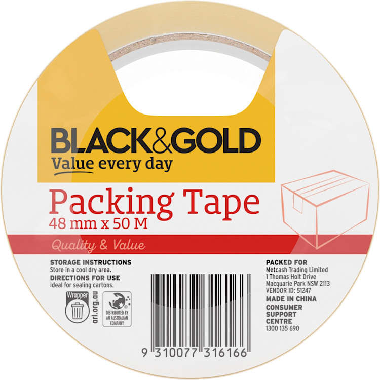Black & Gold Packing Tape 48x50mm
