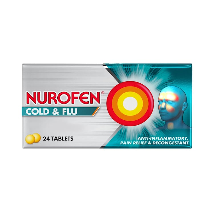 Nurofen Cold and Flu Tablets 200mg Ibuprofen /5mg Phenylephrine Hydrochloride 24 Pack