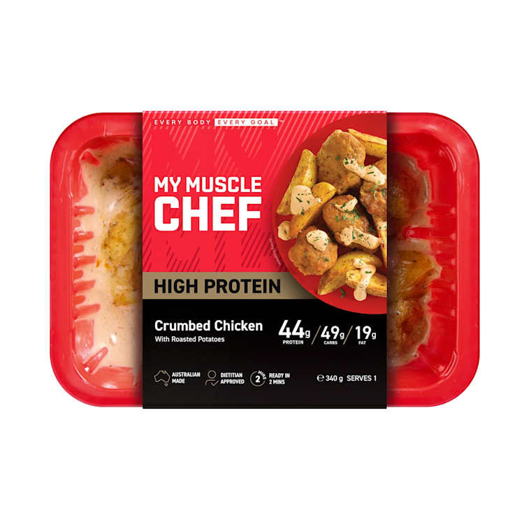 My Muscle Chef Crumbed Chicken With Roast Potatoes