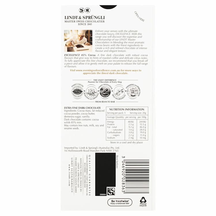 Lindt Excellence 85% Cocoa