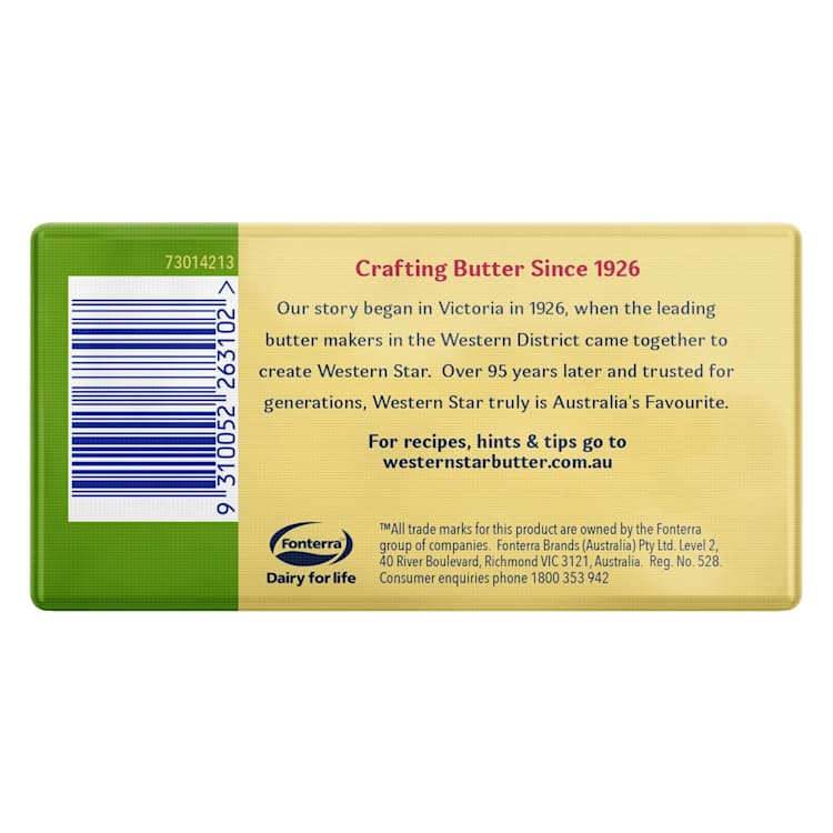 Western Star Chef's Choice Unsalted Cultured Butter